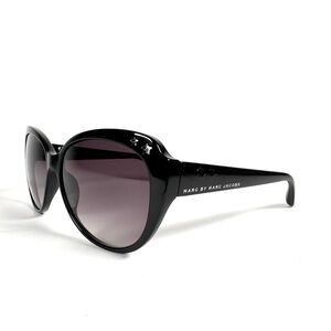 Marc by Marc Jacobs Black Oversized Round Sunglasses – Star Detail
